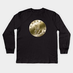 Border Collie Cryptocurrency Crypto Coin Kids Long Sleeve T-Shirt